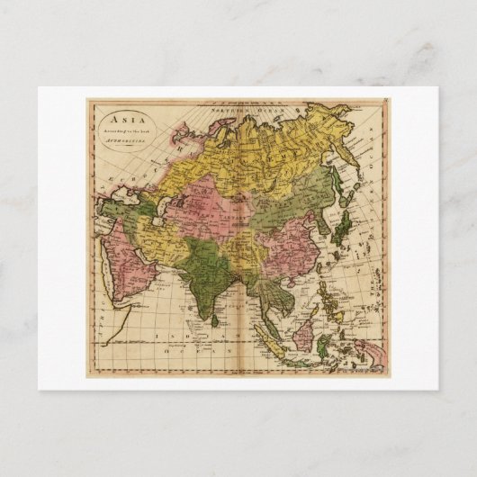 AsiaPanoramic MapAsia 3 Briefkaart (Voorkant)