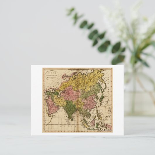 AsiaPanoramic MapAsia 3 Briefkaart (Staand voorkant)