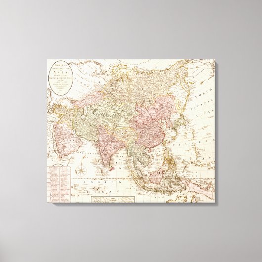 AsiaPanoramic MapAsia 3 Canvas Afdruk (Voorkant)