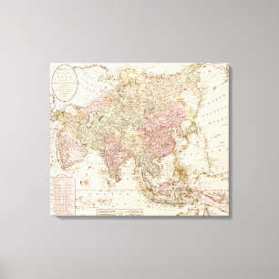 AsiaPanoramic MapAsia 3 Canvas Afdruk