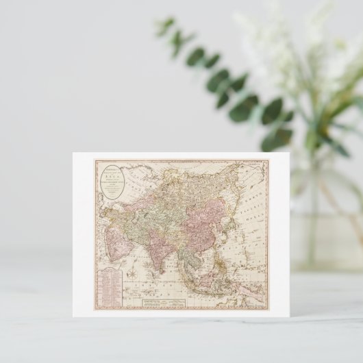 AsiaPanoramic MapAsia 4 Briefkaart (Staand voorkant)