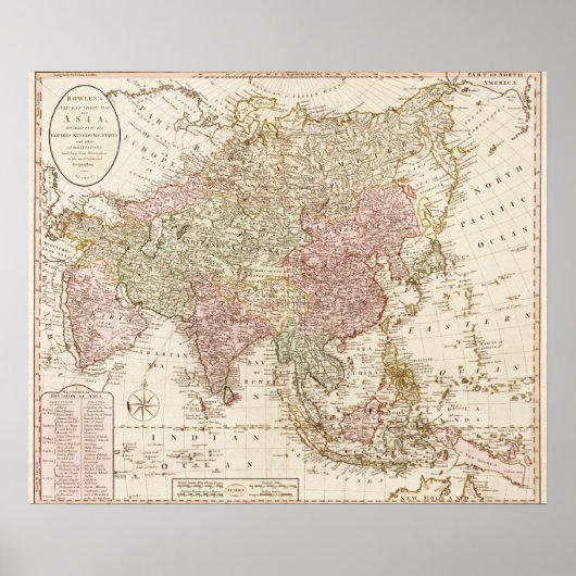 AsiaPanoramic MapAsia 4 Poster (Voorkant)