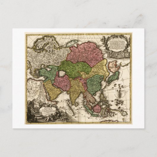 AsiaPanoramic MapAsia 5 Briefkaart (Voorkant)