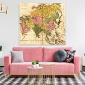 AsiaPanoramic MapAsia 7 Canvas Afdruk (Insitu (Woonkamer))