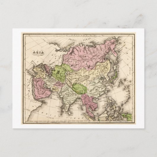 AsiaPanoramic MapAsia 8 Briefkaart (Voorkant)