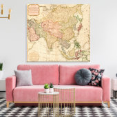 AsiaPanoramic MapAsia 8 Canvas Afdruk (Insitu (Woonkamer))
