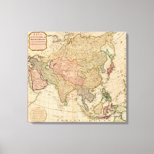 AsiaPanoramic MapAsia 8 Canvas Afdruk (Voorkant)