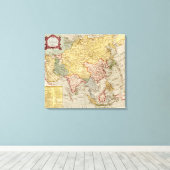 AsiaPanoramic MapAsia 9 Canvas Afdruk (Insitu (Houten vloer))