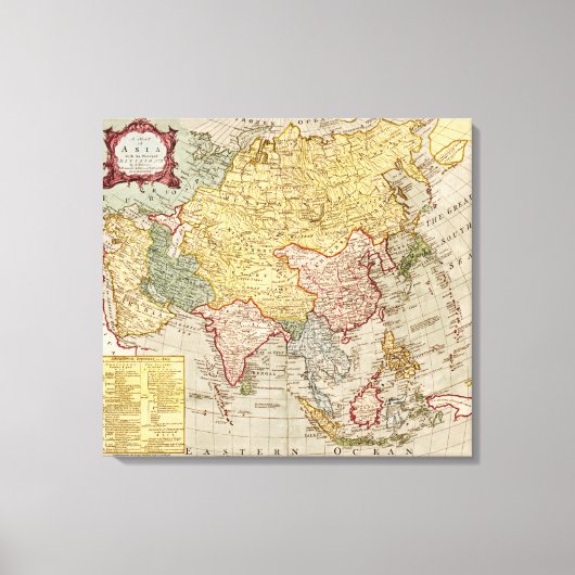 AsiaPanoramic MapAsia 9 Canvas Afdruk (Voorkant)