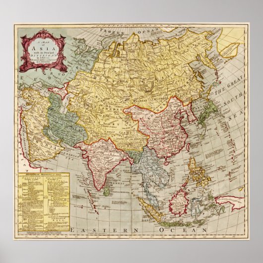 AsiaPanoramic MapAsia 9 Poster (Voorkant)