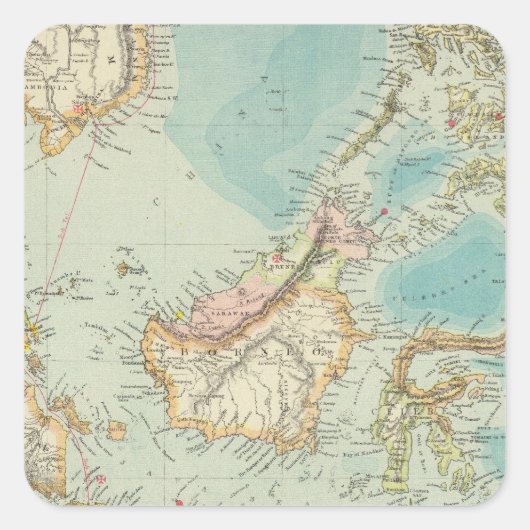 Asiatic Archipelago II Vierkante Sticker (Voorkant)