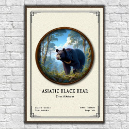Asiatic Black Bear Zoology Series Poster