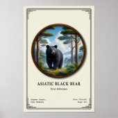 Asiatic Black Bear Zoology Series Poster (Voorkant)