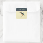 Asiatic Kingfisher Vierkante Sticker (Tas)