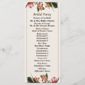 Asiatic Lilies and Leaves Wedding Programme Programmakaart (Achterkant)