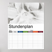 Asiatic Lily SketchBW Timtable Poster (Voorkant)