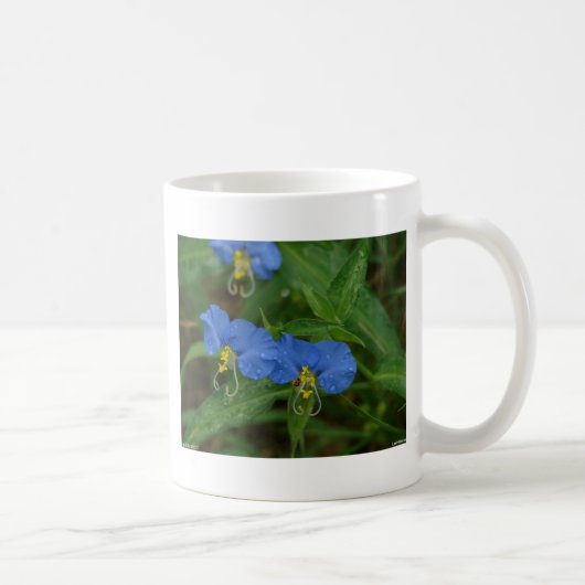 Asiatisch Dayflower Blue WIldflower Apparel & Gift Koffiemok (Rechts)