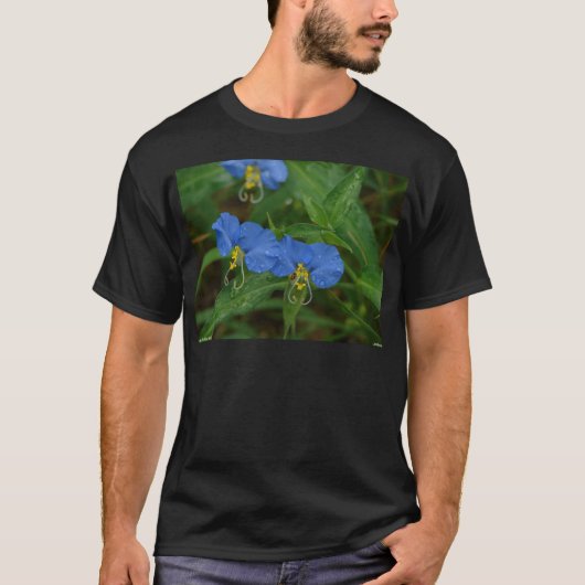 Asiatisch Dayflower Blue WIldflower Apparel & Gift T-shirt (Voorkant)