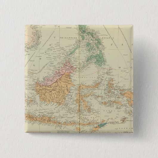 Asiatische archipel 3 vierkante button 5,1 cm (Voorkant)