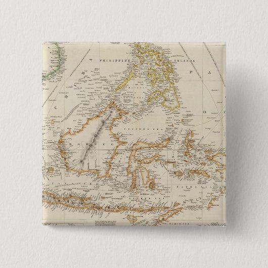 Asiatische archipel vierkante button 5,1 cm (Voorkant)