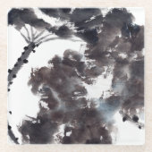 Asiatische Kunst mit Lotusblätter Motiv Glazen Onderzetter (Voorkant)