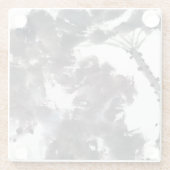 Asiatische Kunst mit Lotusblätter Motiv Glazen Onderzetter (Achterkant)