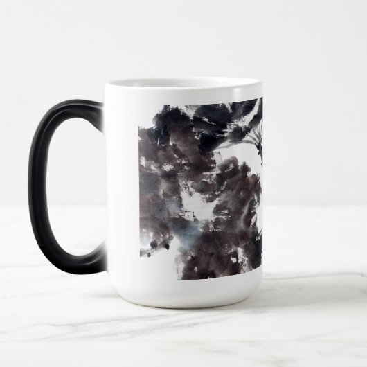 Asiatische Kunst mit Lotusblätter Motiv Magische Mok (Links)