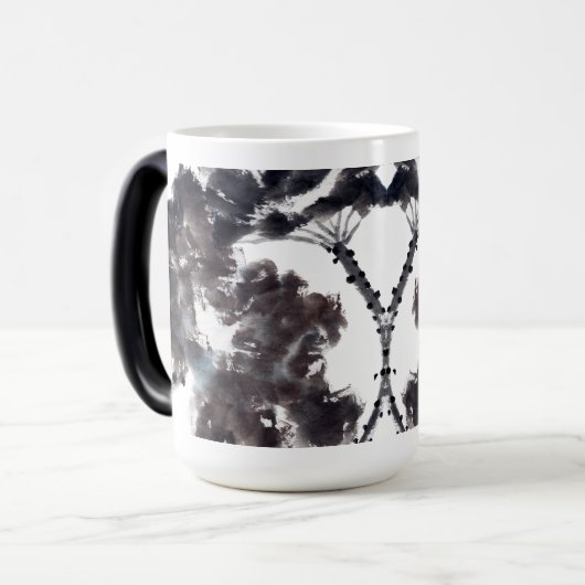 Asiatische Kunst mit Lotusblätter Motiv Magische Mok (Voorkant links)