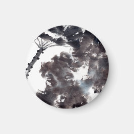 Asiatische Kunst mit Lotusblätter Motiv Magneet