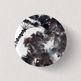 Asiatische Kunst mit Lotusblätter Motiv Ronde Button 3,2 Cm