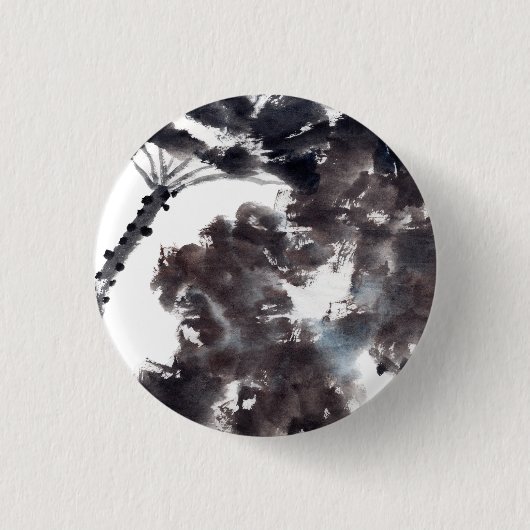 Asiatische Kunst mit Lotusblätter Motiv Ronde Button 3,2 Cm (Voorkant)