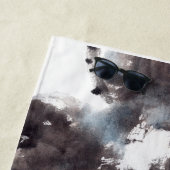 Asiatische Kunst mit Lotusblätter Motiv Strandlaken (In situ)