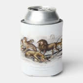 Asiatische lion, leeuwin, bengachtige tijger, luip blikjeskoeler (Blikje Voorkant)