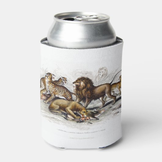 Asiatische lion, leeuwin, bengachtige tijger, luip blikjeskoeler (Blikje Voorkant)