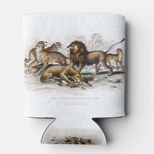 Asiatische lion, leeuwin, bengachtige tijger, luip blikjeskoeler (Achterkant)