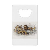 Asiatische lion, leeuwin, bengachtige tijger, luip creditkaart flessenopener (Voorkant)