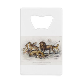 Asiatische lion, leeuwin, bengachtige tijger, luip creditkaart flessenopener