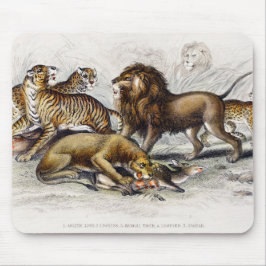 Asiatische lion, leeuwin, bengachtige tijger, luip muismat