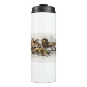 Asiatische lion, leeuwin, bengachtige tijger, luip thermosbeker (Voorkant)