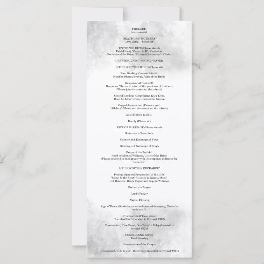 Asiel Katholiek Huwelijksprogramma met Mis (Achterkant)