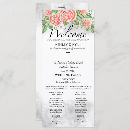 Asiel Katholiek Huwelijksprogramma met Mis (Voorkant / Achterkant)