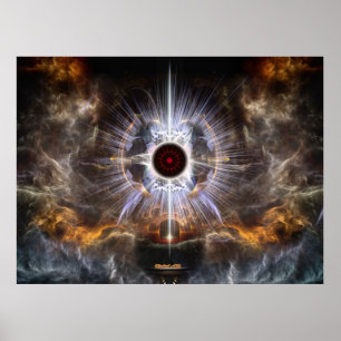 Asiel van lichte fractale kunstsamenstelling poster