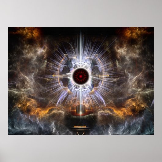 Asiel van lichte fractale kunstsamenstelling poster (Voorkant)