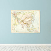 Asien - Kaart van Azië Canvas Afdruk (Insitu (Houten vloer))