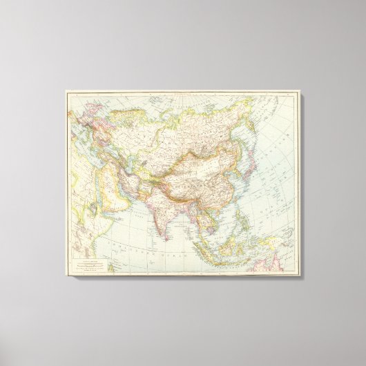 Asien - Kaart van Azië Canvas Afdruk (Voorkant)