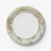 Asien - Kaart van Azië Papieren Bordje (Voorkant)