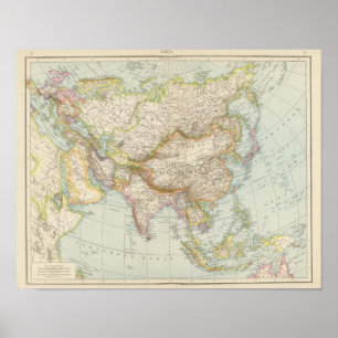 Asien - Kaart van Azië Poster