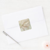 Asien - Kaart van Azië Vierkante Sticker (Envelop)