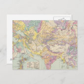 Asien u Europa - Atlas Map of Asia and Europe Briefkaart (Voorkant / Achterkant)