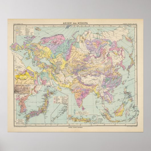Asien u Europa - Atlas Map of Asia and Europe Poster (Voorkant)